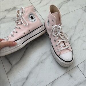 Converse Pink Platform High-Top Sneakers